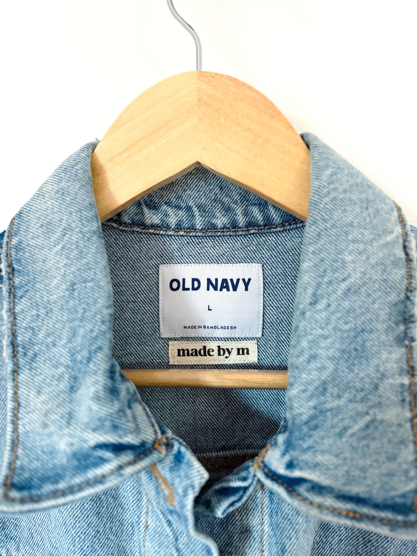 Grandmother’s Flower Garden Quilt Back Upcycled Denim Jacket