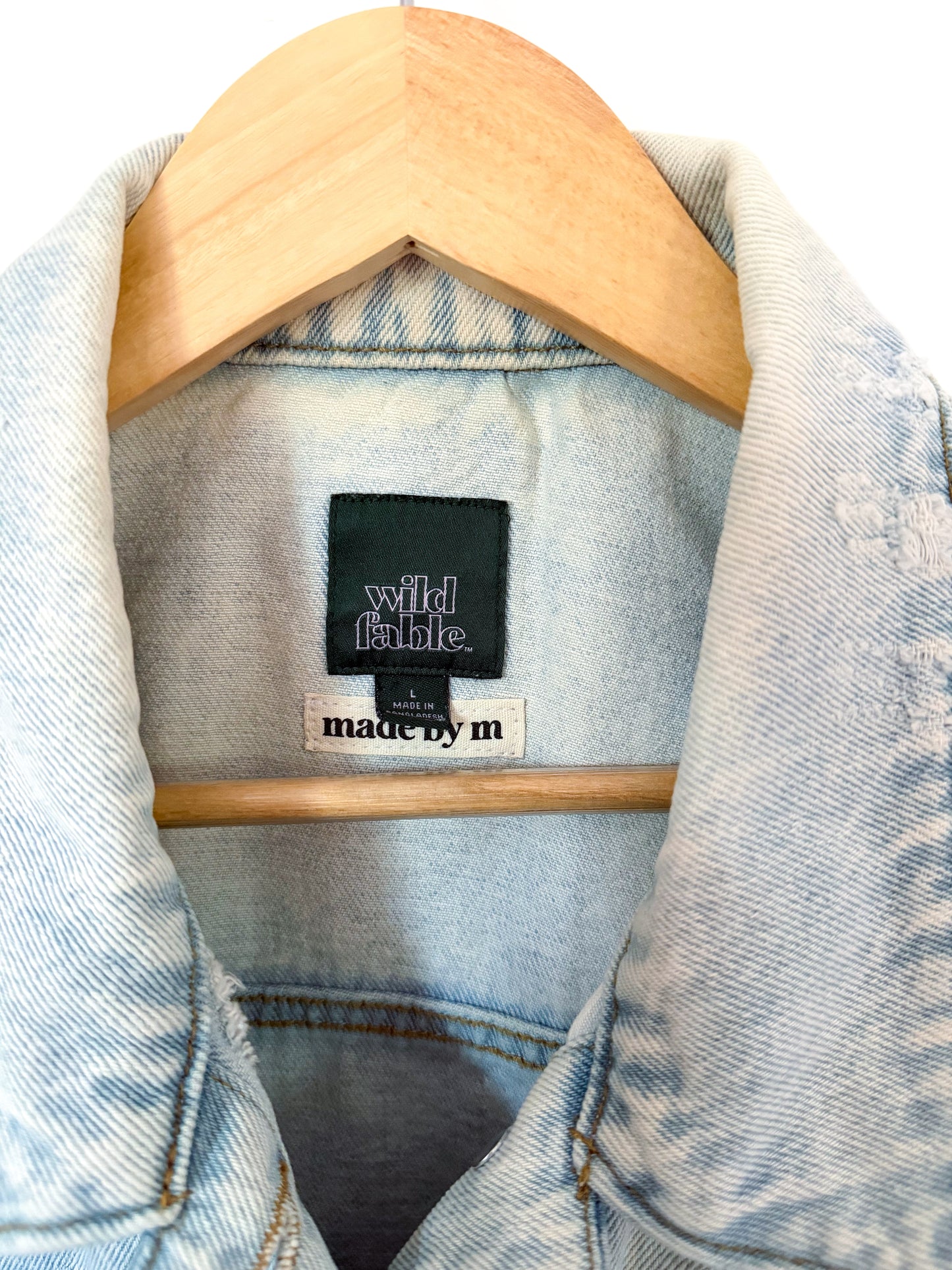 8 Point Star Quilt Upcycled Denim Jacket