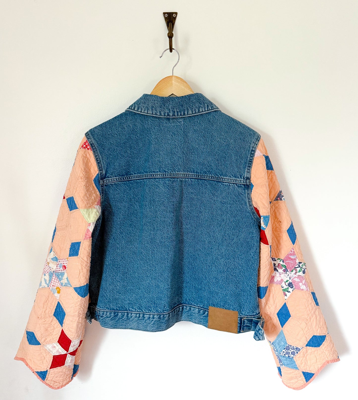 6 Point Star Quilt Upcycled Denim Jacket