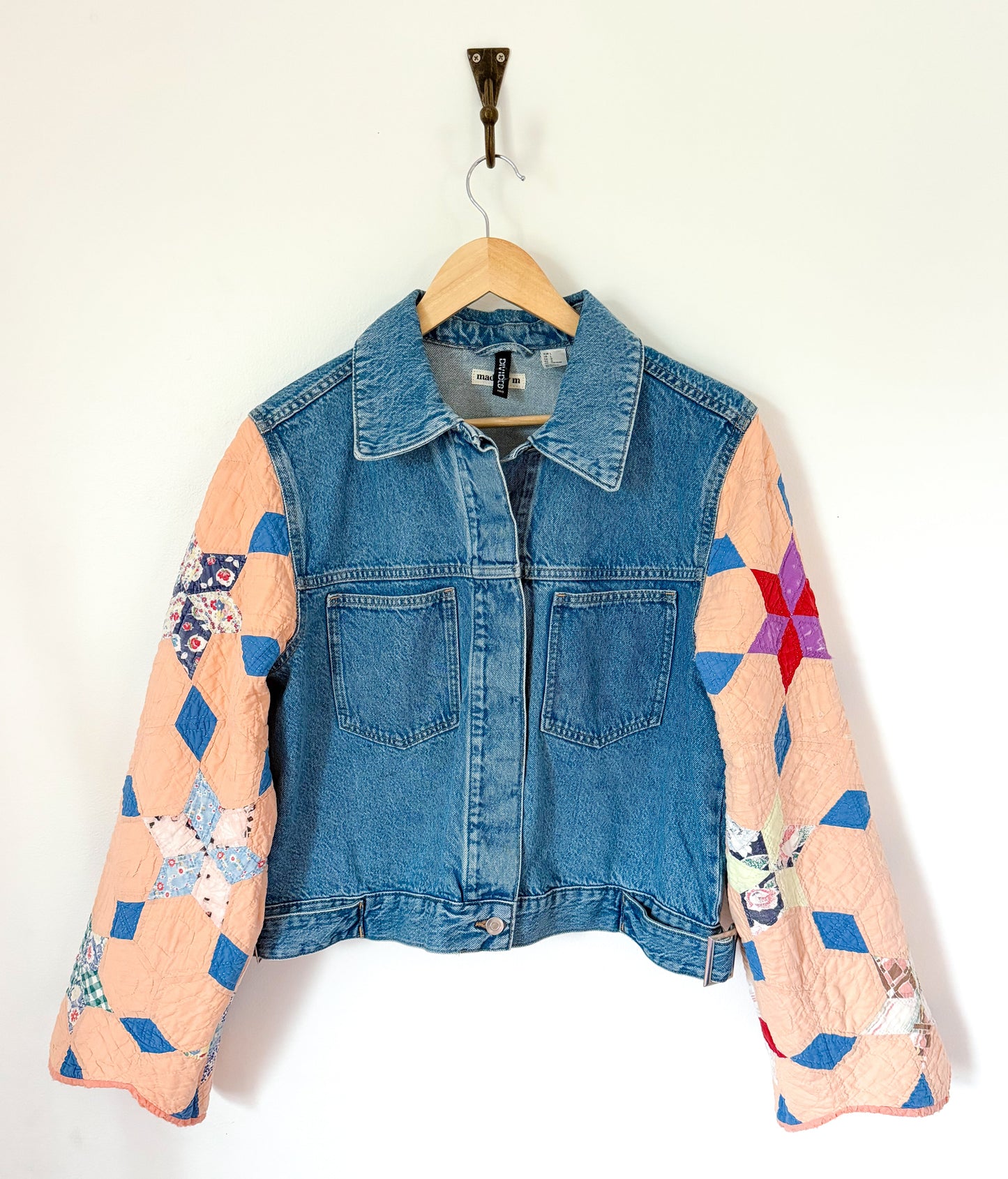 6 Point Star Quilt Upcycled Denim Jacket