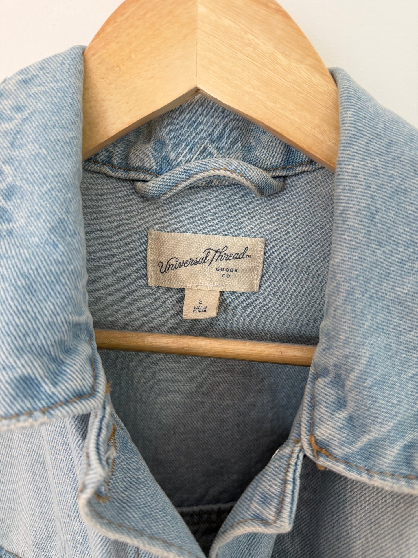 Blue Fan Quilt Upcycled Denim Jacket